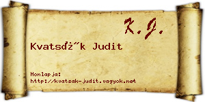 Kvatsák Judit névjegykártya